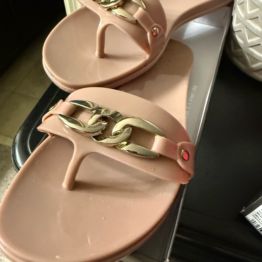 Vince Camino Elegant Gold Chain Gel Sandals